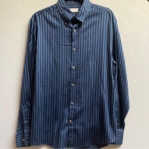 Tiger of Sweden Blue Striped Button up Slim Fit Shirt Sz 42/ 16.5”